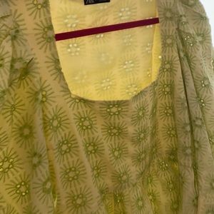 Green Zara blouse
